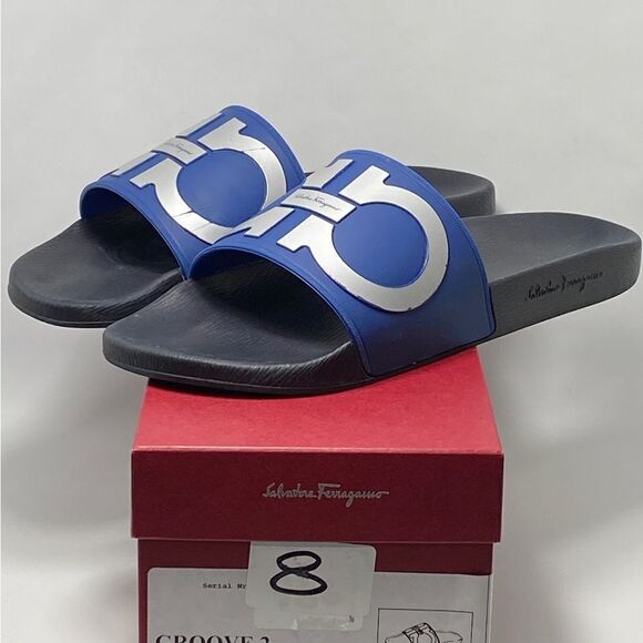 Salvatore Ferragamo Men's Logo Slide Sandals size 10 M - Picture 9 of 11